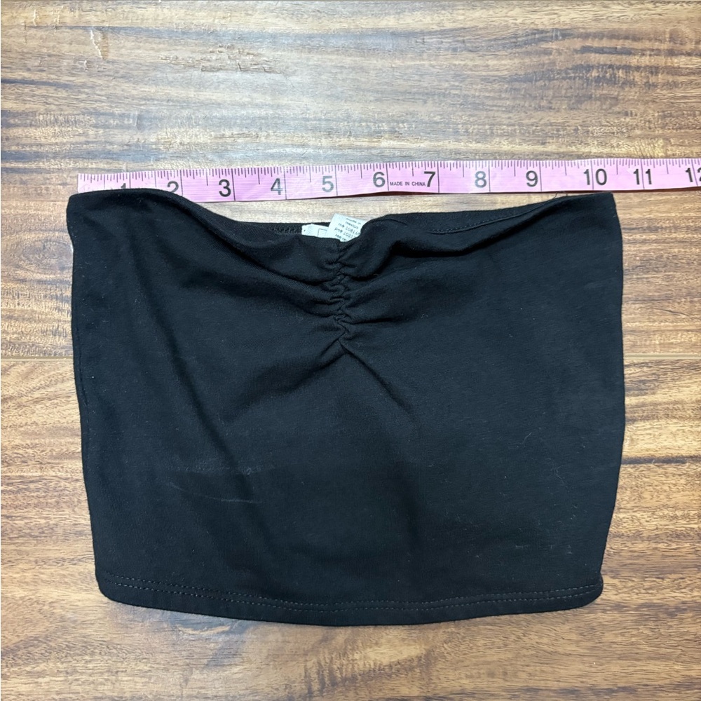 Full Tilt black halter top size XS, gathered in front tube top, new without tags